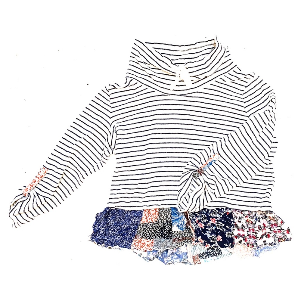 stripe drawstring top M